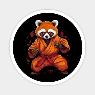 Red Martial Arts Panda - Tiny but fierce (no words) Magnet